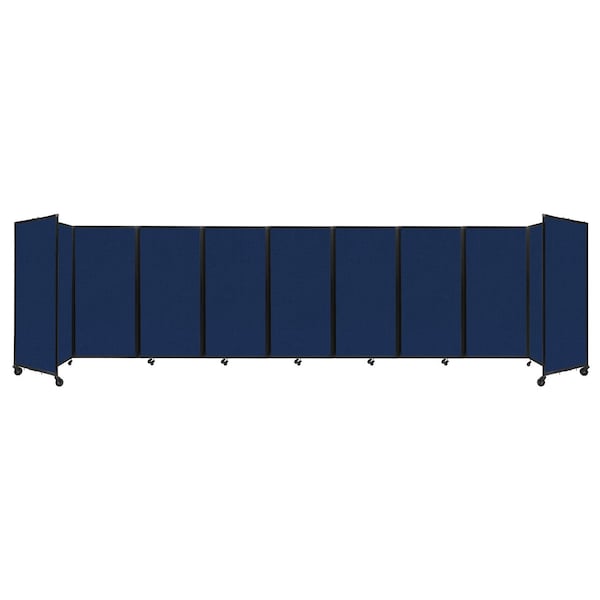 Room Divider 360 Folding Portable Partition 25' x 6' Navy Blue Fabric